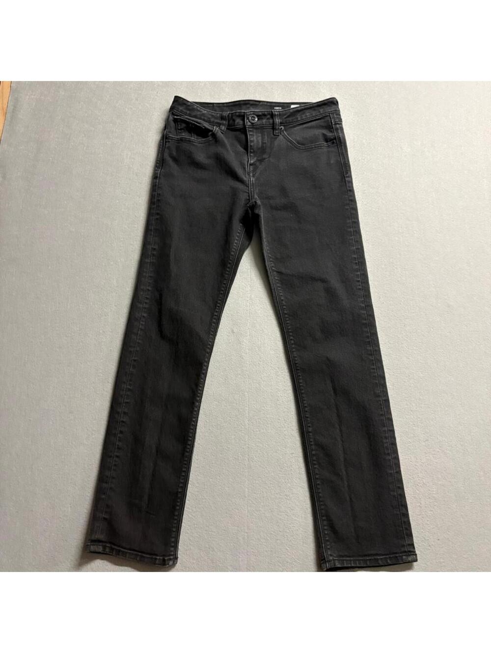 Volcom Vorta Slim Straight Jeans Mens 30 Black Denim Pants